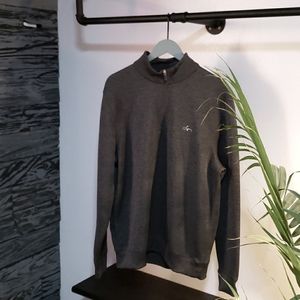 1/4 Zip Sweater Gray Greg Norman Large